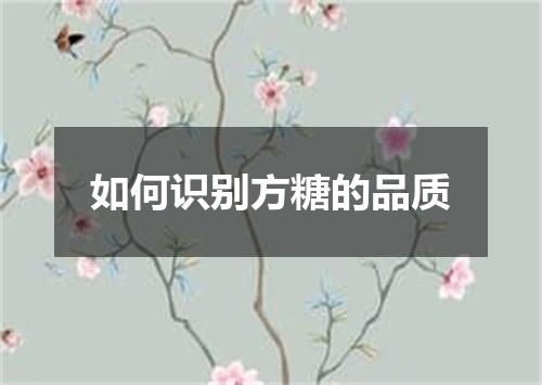 如何识别方糖的品质
