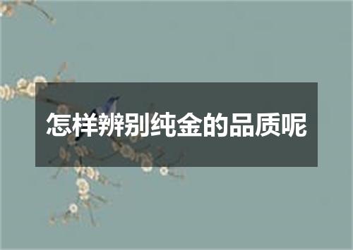 怎样辨别纯金的品质呢