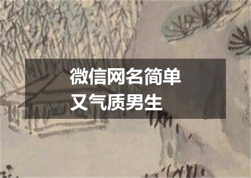 微信网名简单又气质男生