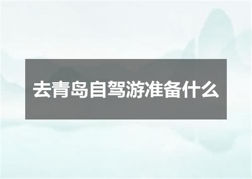 去青岛自驾游准备什么