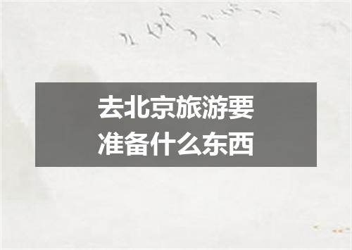 去北京旅游要准备什么东西