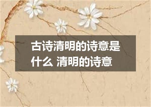 古诗清明的诗意是什么 清明的诗意