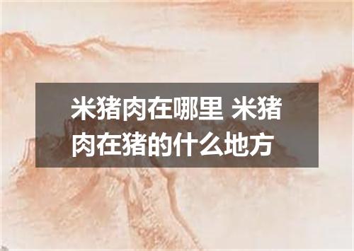 米猪肉在哪里 米猪肉在猪的什么地方