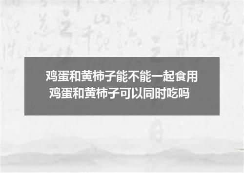 鸡蛋和黄柿子能不能一起食用 鸡蛋和黄柿子可以同时吃吗