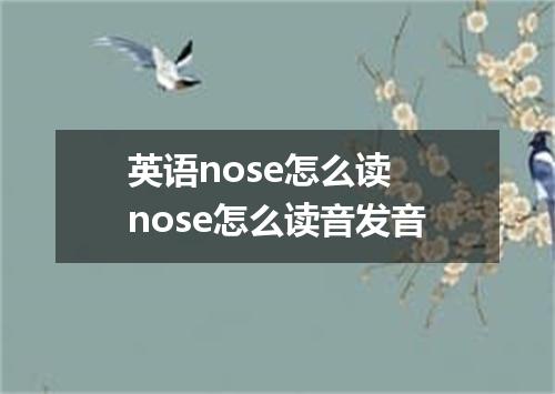 英语nose怎么读 nose怎么读音发音