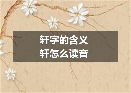 轩字的含义 轩怎么读音