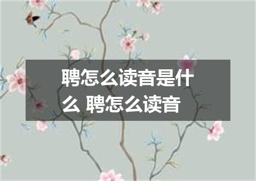 聘怎么读音是什么 聘怎么读音