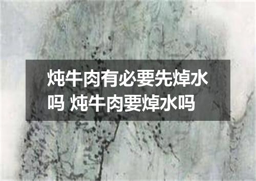 炖牛肉有必要先焯水吗 炖牛肉要焯水吗