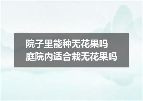 院子里能种无花果吗 庭院内适合栽无花果吗