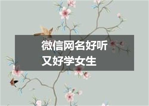 微信网名好听又好学女生