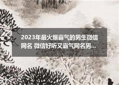 2023年最火爆霸气的男生微信网名 微信好听又霸气网名男生