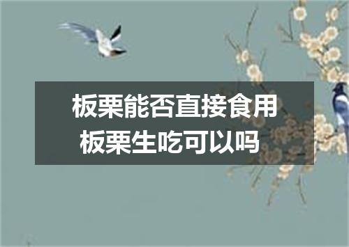 板栗能否直接食用 板栗生吃可以吗