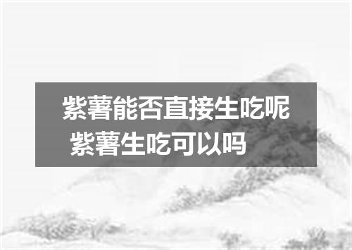 紫薯能否直接生吃呢 紫薯生吃可以吗