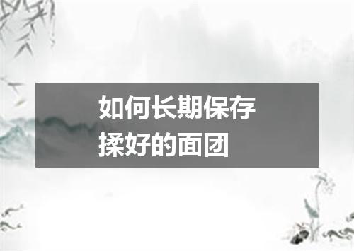 如何长期保存揉好的面团