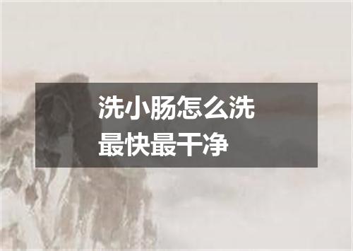 洗小肠怎么洗最快最干净