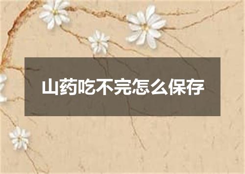 山药吃不完怎么保存