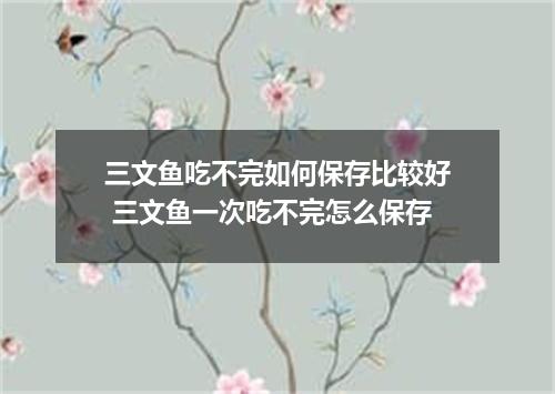 三文鱼吃不完如何保存比较好 三文鱼一次吃不完怎么保存