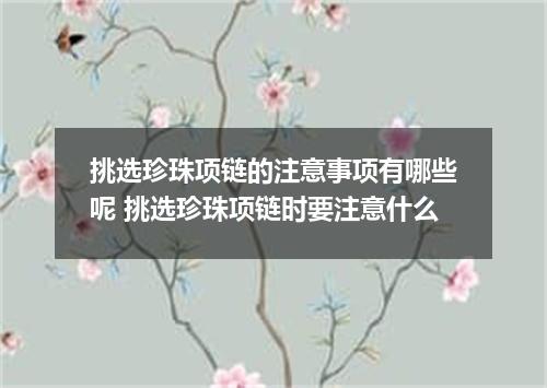 挑选珍珠项链的注意事项有哪些呢 挑选珍珠项链时要注意什么
