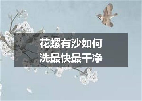 花螺有沙如何洗最快最干净