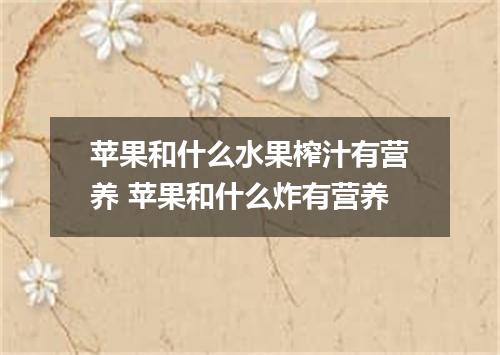 苹果和什么水果榨汁有营养 苹果和什么炸有营养