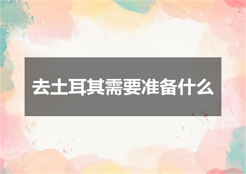 去土耳其需要准备什么