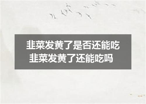 韭菜发黄了是否还能吃 韭菜发黄了还能吃吗