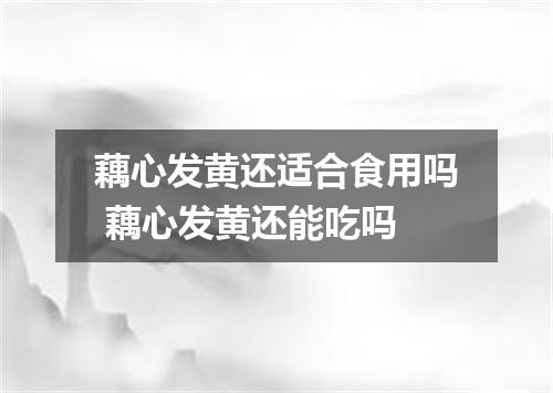 藕心发黄还适合食用吗 藕心发黄还能吃吗