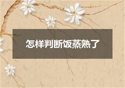 怎样判断饭蒸熟了