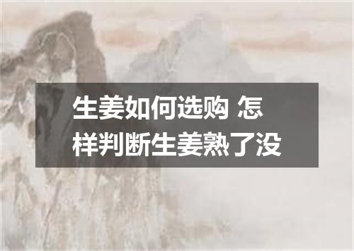 生姜如何选购 怎样判断生姜熟了没