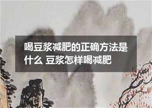 喝豆浆减肥的正确方法是什么 豆浆怎样喝减肥