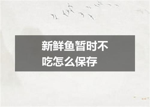 新鲜鱼暂时不吃怎么保存