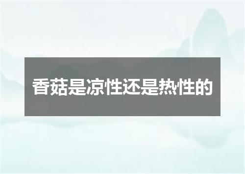 香菇是凉性还是热性的