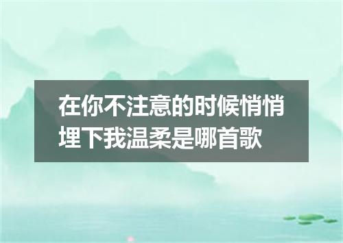 在你不注意的时候悄悄埋下我温柔是哪首歌