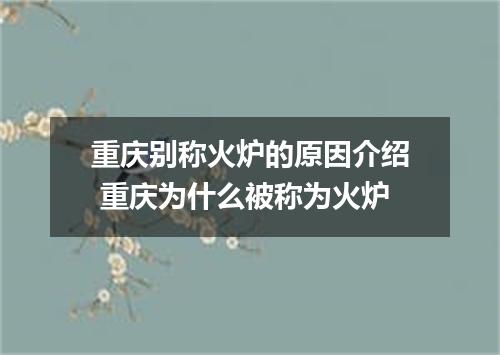重庆别称火炉的原因介绍 重庆为什么被称为火炉