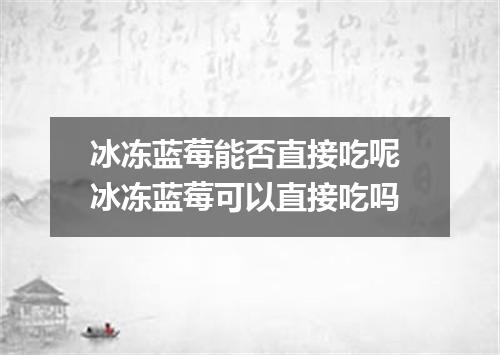 冰冻蓝莓能否直接吃呢 冰冻蓝莓可以直接吃吗