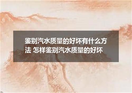 鉴别汽水质量的好坏有什么方法 怎样鉴别汽水质量的好坏