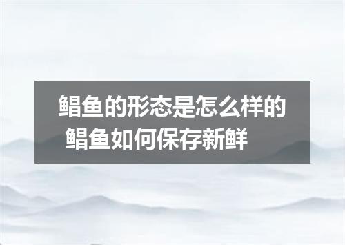 鲳鱼的形态是怎么样的 鲳鱼如何保存新鲜