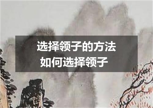 选择领子的方法 如何选择领子