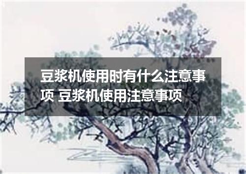 豆浆机使用时有什么注意事项 豆浆机使用注意事项
