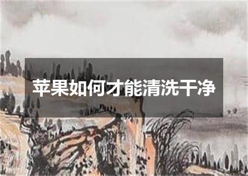 苹果如何才能清洗干净