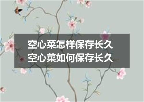 空心菜怎样保存长久 空心菜如何保存长久