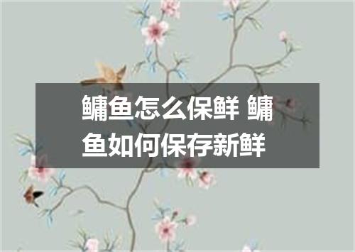 鳙鱼怎么保鲜 鳙鱼如何保存新鲜