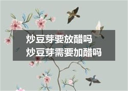 炒豆芽要放醋吗 炒豆芽需要加醋吗