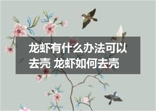 龙虾有什么办法可以去壳 龙虾如何去壳