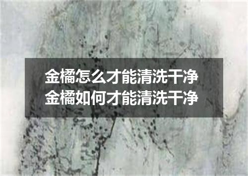 金橘怎么才能清洗干净 金橘如何才能清洗干净