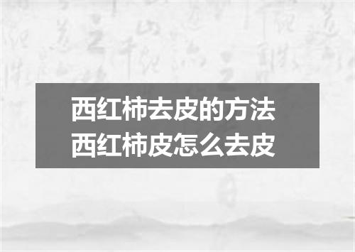 西红柿去皮的方法 西红柿皮怎么去皮