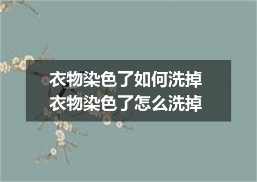 衣物染色了如何洗掉 衣物染色了怎么洗掉