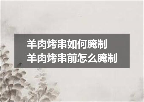 羊肉烤串如何腌制 羊肉烤串前怎么腌制