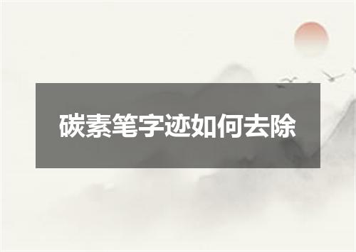 碳素笔字迹如何去除