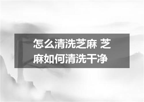 怎么清洗芝麻 芝麻如何清洗干净